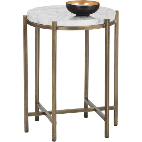 Solana 21 X 17 inch White / Antique Brass End Table
